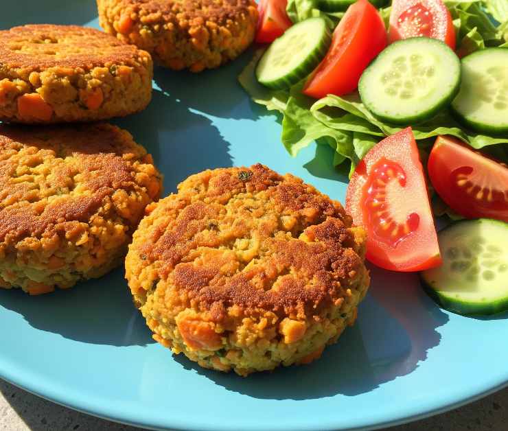 burger vegani ceci e carote