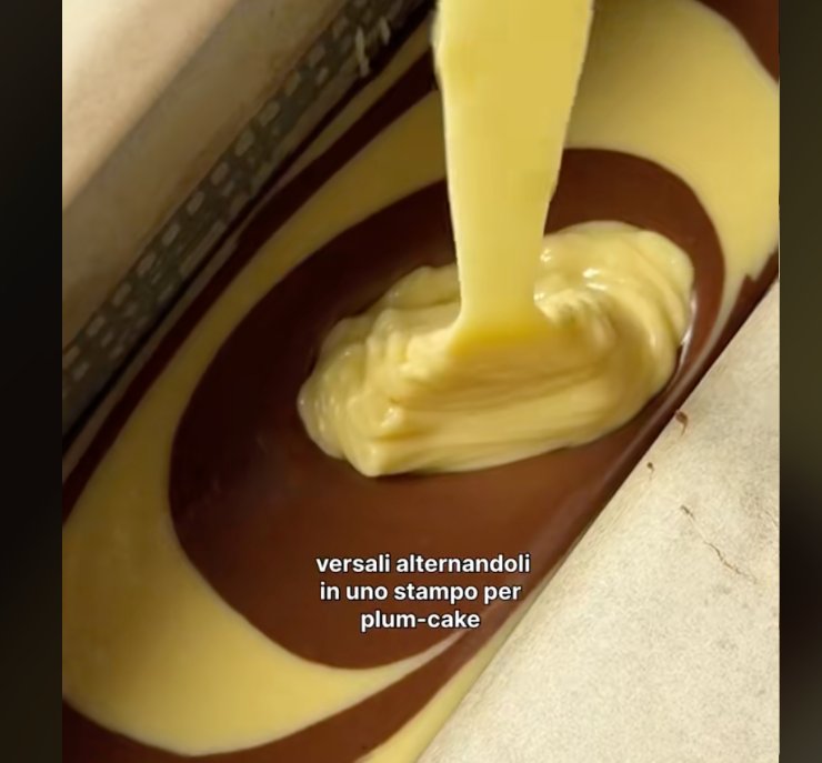 impasto bicolore del plumcake