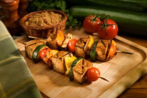 spiedini di tofu e verdure