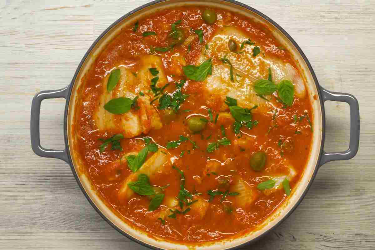 Baccalà alla puttanesca in casseruola