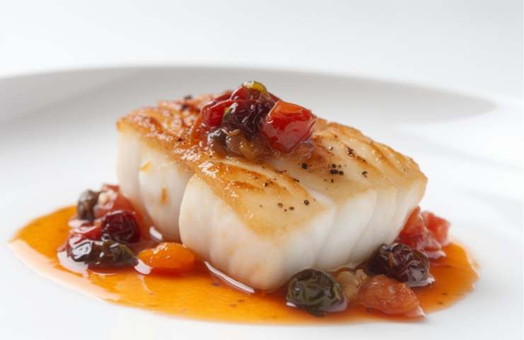 Baccalà con pomodorini e olive