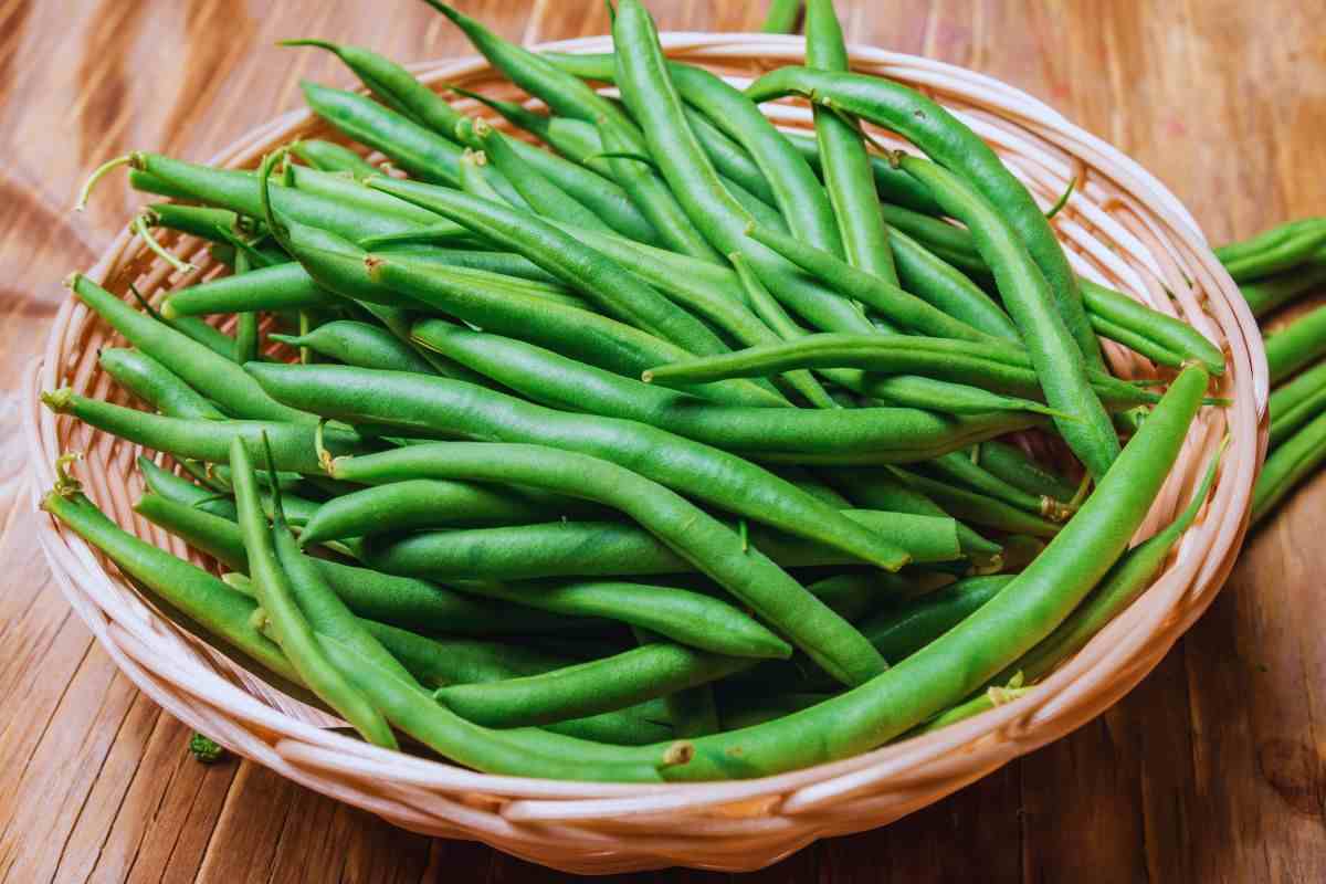 fagiolini in un cesto