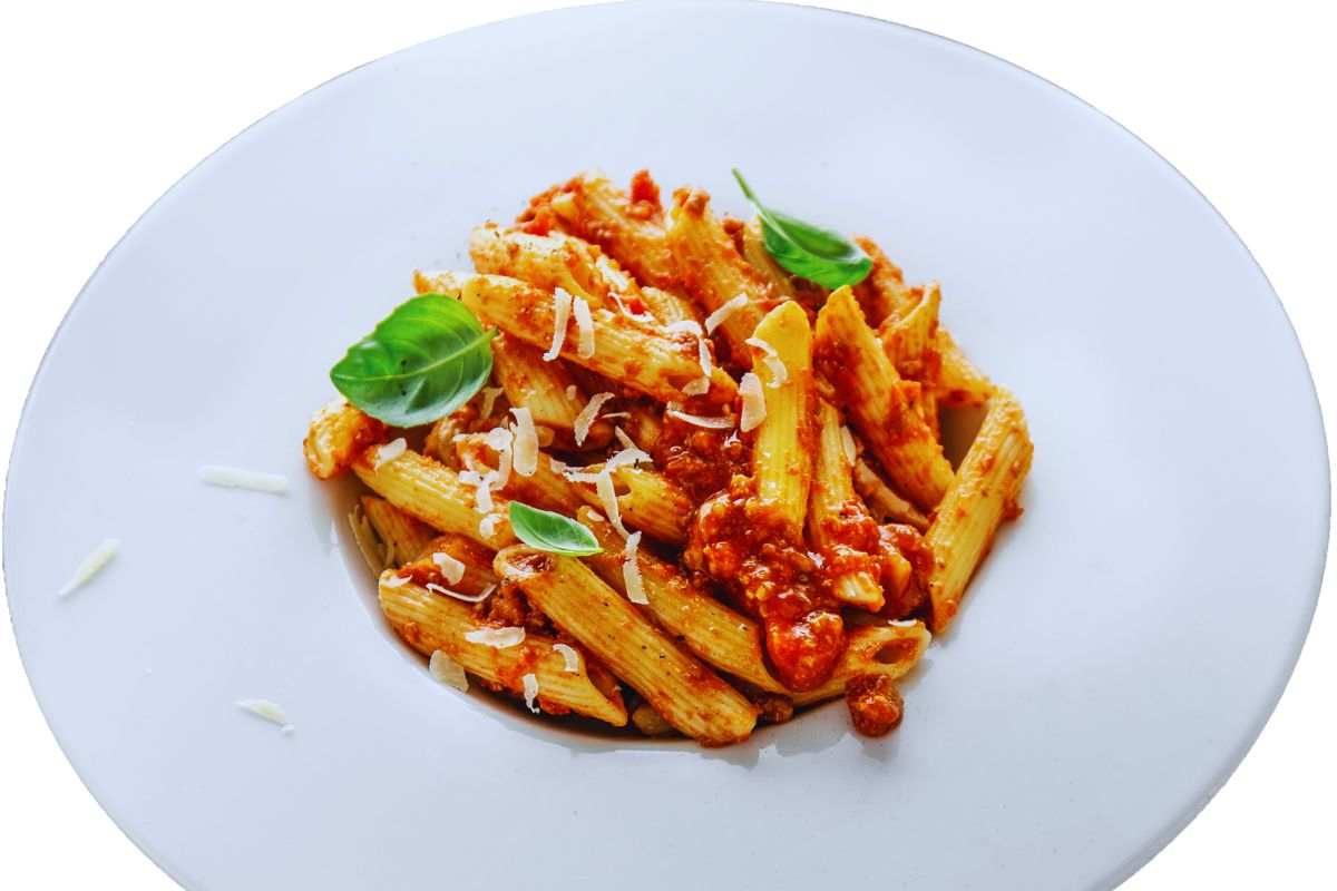 penne all'arrabbiata nel piatto