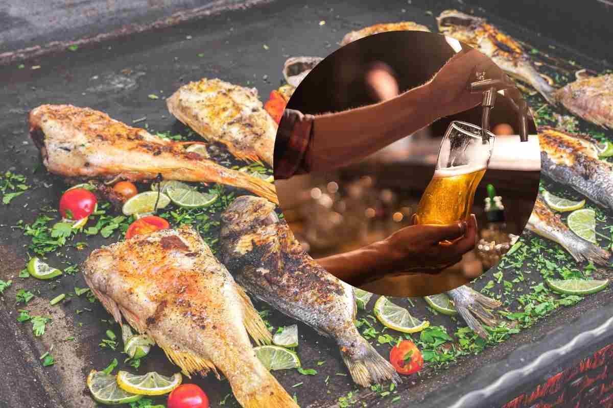 pesce e birra spillata